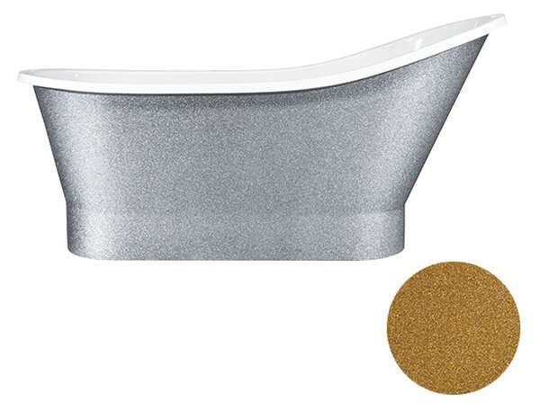 Besco Voľne stojaca vaňa z liateho mramoru Gloria Glam G 150x67 (160x67,5) BESCO-Rozmery: 150x67, BESCO-Farba: Biela/grafit