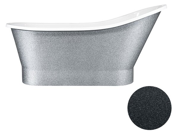 Besco Voľne stojaca vaňa z liateho mramoru Gloria Glam G 150x67 (160x67,5) BESCO-Rozmery: 150x67, BESCO-Farba: Biela/grafit