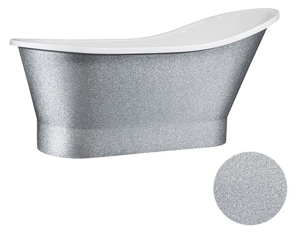 Besco Voľne stojaca vaňa z liateho mramoru Gloria Glam G 150x67 (160x67,5) BESCO-Rozmery: 150x67, BESCO-Farba: Biela/grafit