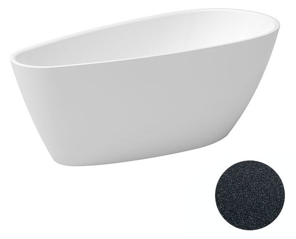 Besco Akrylátová voľne stojaca vaňa Goya A-line Glam G 160x73 (170x80) BESCO-Typ výpuste: Click-Clack s prepadom, chróm, BESCO-Rozmery: 160x73, BESCO-Farba: Biela/grafit