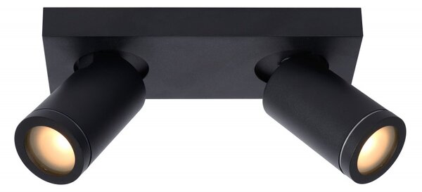 Lucide 09930/10/30 stropné bodové svietidlo 2x5W | LED GU10 | 2320lm | 2200K / 3000K | IP44 - žiarovka je súčasťou balenia, čierna, nastaviteľné, stmievateľné, CCT