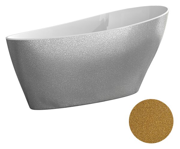 Besco Voľne stojaca vaňa z liateho mramoru Keya Glam 165x70 BESCO-Rozmery: 163,5x70,5, BESCO-Farba: Biela/grafit