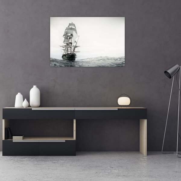 Obraz - Loď plávajúca po oceáne (90x60 cm)