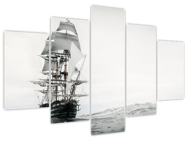 Obraz - Loď plávajúca po oceáne (150x105 cm)