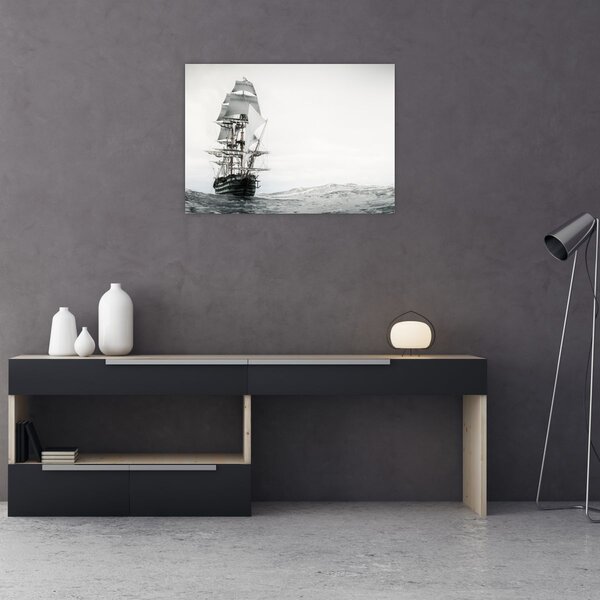 Obraz - Loď plávajúca po oceáne (70x50 cm)