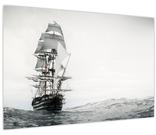 Obraz - Loď plávajúca po oceáne (90x60 cm)