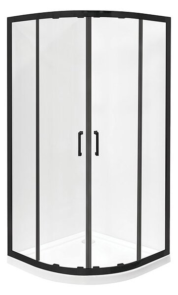 Besco Štvrťkruhový sprchový kút MODERN BLACK HR 80x80 (90x90), výška 190 cm - bez vaničky BESCO-Rozmery: 80x80