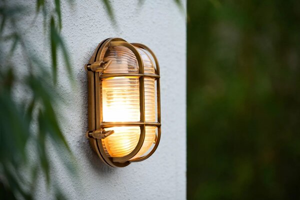 Lucide 11891/20/02 nástenná vonkajšia lampa Dudley 1x40W | E27 | IP65 - mosadzná, stmievateľná