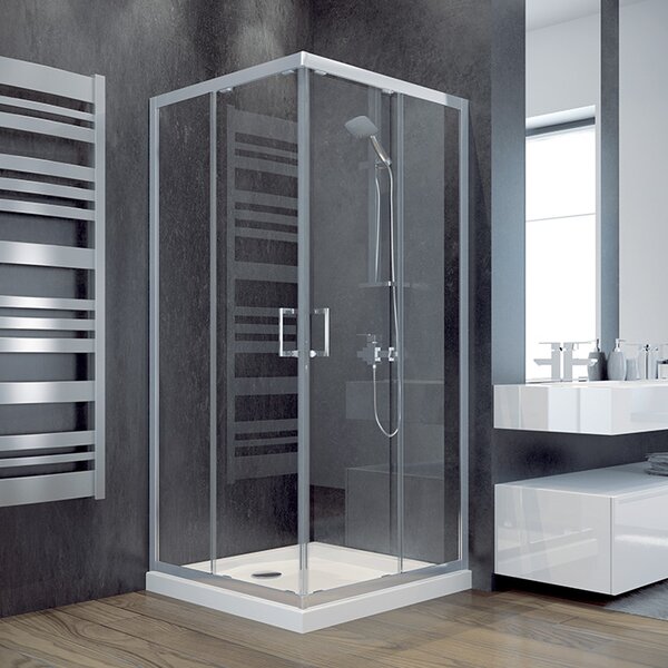 Besco Štvorcový sprchovací kút MODERN SQ 80x80 (90x90), výška 185 cm - bez vaničky BESCO-Rozmery: 80x80, BESCO-Profily: profily: chróm, výplň: mat