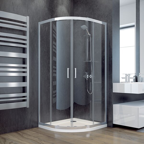 Besco Štvrťkruhový sprchovací kút MODERN HR 80x80 (90x90), výška 185 cm - bez vaničky BESCO-Rozmery: 80x80, BESCO-Profily: profily: chróm, výplň: mat