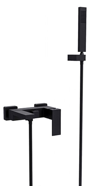 Besco Vaňová nástenná batéria so sprchovým kompletom Modern / Varium VBN B Čierna matná