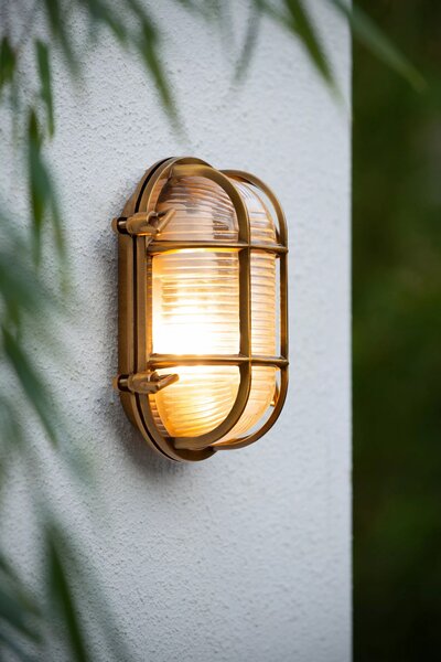 Lucide 11891/20/02 nástenná vonkajšia lampa Dudley 1x40W | E27 | IP65 - mosadzná, stmievateľná