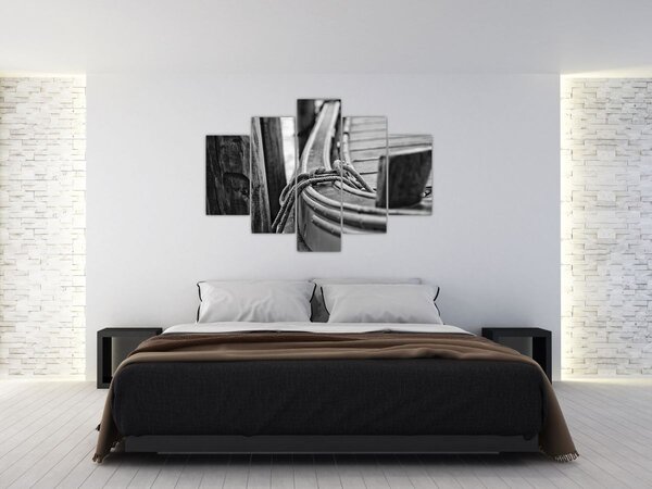 Obraz - Priviazaná loď (150x105 cm)
