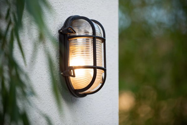 Lucide 11891/20/30 nástenná vonkajšia lampa Dudley 1x40W | E27 | IP65 - čierna, stmievateľná