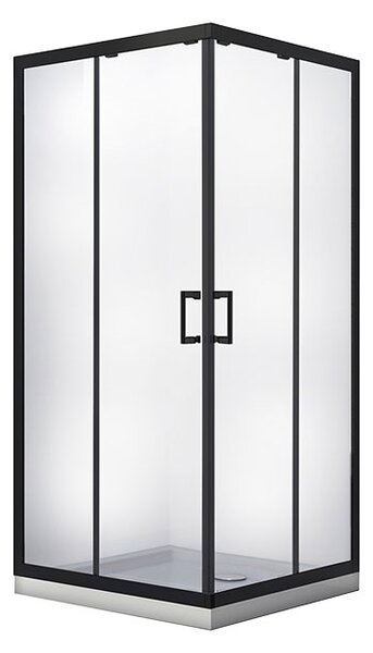Besco Štvorcový sprchovací kút MODERN BLACK SQ 80x80 (90x90), výška 190 cm - bez vaničky BESCO-Rozmery: 80x80