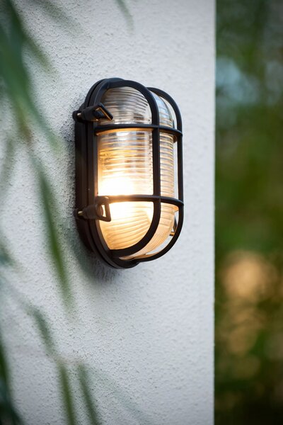 Lucide 11891/20/30 nástenná vonkajšia lampa Dudley 1x40W | E27 | IP65 - čierna, stmievateľná