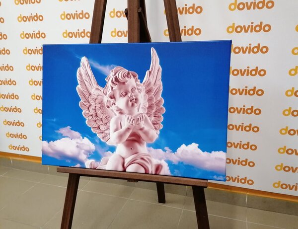 Obraz ružový starostlivý anjelik na nebi