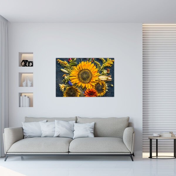 Obraz - Jesenné kvety (90x60 cm)