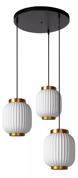 Lucide 13435/03/31 závesné stropné svietidlo Gosse 3x40W | E27 - biela, porcelán, stmievateľné