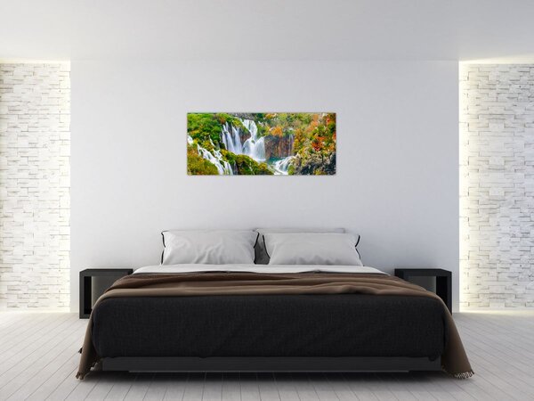 Obraz - Národný park Plitvické jazerá (120x50 cm)