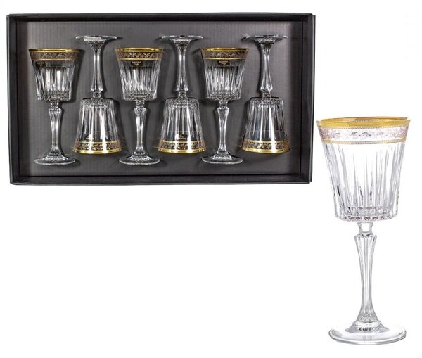 BOHEMIA PRESTIGE DORATO POHÁR NA VÍNO 300ML SADA 6 KS