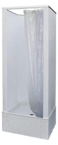 RR Machine Priemyselný sprchový box POLY NEW 80 W-VZ, ZÁVES TEIKO-Farba: Biela, TEIKO-Rozmery: 81x81, TEIKO-Variant: bez výrezu pre odpadovú rúru