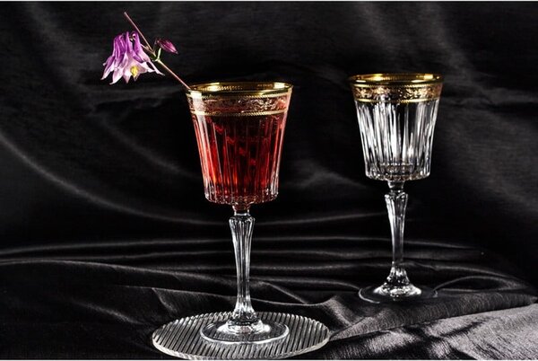 BOHEMIA PRESTIGE DORATO POHÁR NA VÍNO 300ML SADA 6 KS