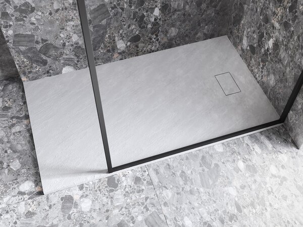 Besco Obdĺžniková sprchová vanička z SMC kompozitu VEXO R 100x80 (120x80, 120-180x90) BESCO-Rozmery: 100x80
