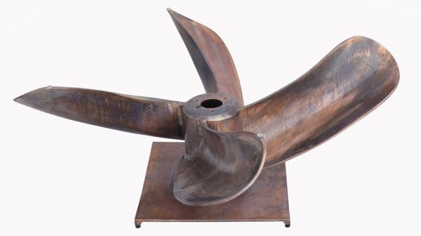 Dizajnový konferenčný stolík Propeller, 85 cm, antik medený