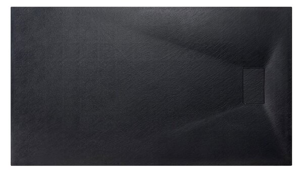 Besco Obdĺžniková sprchová vanička z SMC kompozitu VEXO BLACK R 100x80 (120x80, 120-180x90) BESCO-Rozmery: 100x80