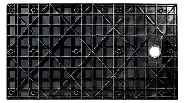 Besco Obdĺžniková sprchová vanička z SMC kompozitu VEXO BLACK R 100x80 (120x80, 120-180x90) BESCO-Rozmery: 100x80