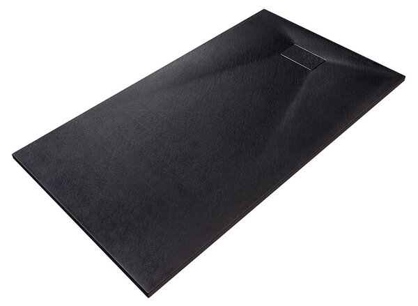 Besco Obdĺžniková sprchová vanička z SMC kompozitu VEXO BLACK R 100x80 (120x80, 120-180x90) BESCO-Rozmery: 100x80