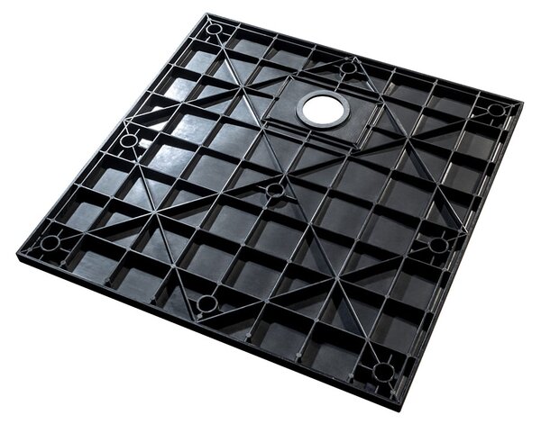 Besco Štvorcová sprchová vanička z SMC kompozitu VEXO BLACK SQ 80x80 (90x90) BESCO-Rozmery: 80x80