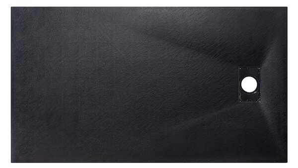 Besco Obdĺžniková sprchová vanička z SMC kompozitu VEXO BLACK R 100x80 (120x80, 120-180x90) BESCO-Rozmery: 100x80
