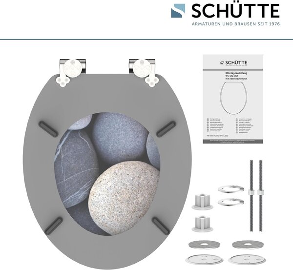 Eisl Sanitär WC sedadlo MDF Soft Close Grey Stones 80130