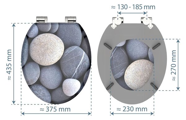 Eisl Sanitär WC sedadlo MDF Soft Close Grey Stones 80130