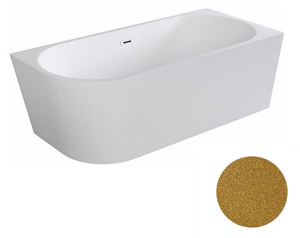 Besco Akrylátová voľne stojaca rohová vaňa Zoya Glam Z 150x75 (170x80) biela/zlatá BESCO-Typ výpuste: Click-Clack s prepadom, chróm, BESCO-Rozmery: 150x75, BESCO-Orientácia: Ľavá