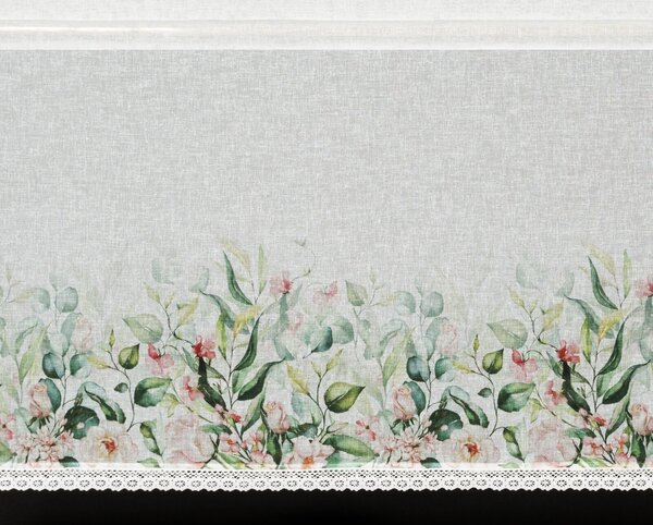 KRÁTKA ZÁCLONA NA PÁSKE ESTERA 150X60 CM KVETY