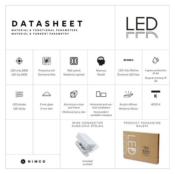 Nimco Čierne LED zrkadlo 1200x650 - ZPC 41006-90
