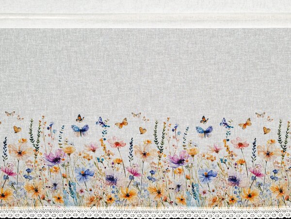 KRÁTKA ZÁCLONA NA PÁSKE ROZALIE 150X60 CM KVETY