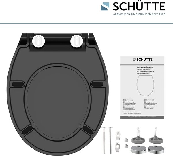 Eisl Sanitär WC sedátko Duroplast Soft Close Slim Black 82710