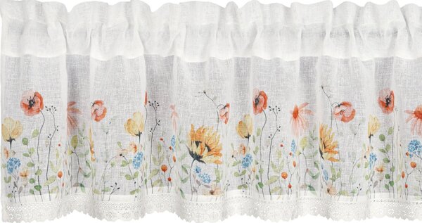 KRÁTKA ZÁCLONA NA PÁSKE NATI 150X30 CM KVETY