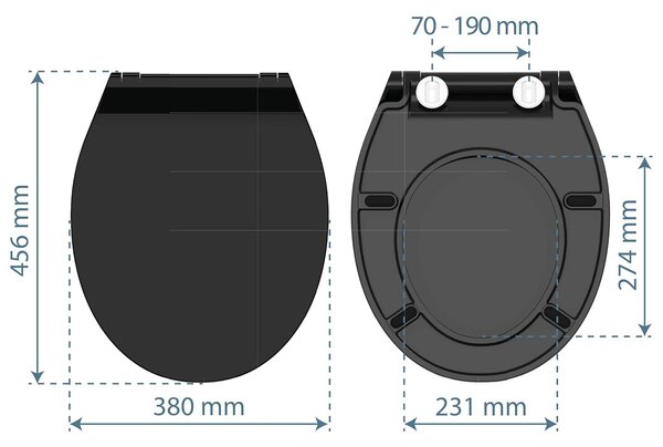 Eisl Sanitär WC sedátko Duroplast Soft Close Slim Black 82710