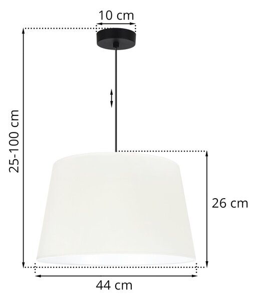 Závesné svietidlo Gaja, 1x krémové textilné tienidlo, (fi 44cm), b