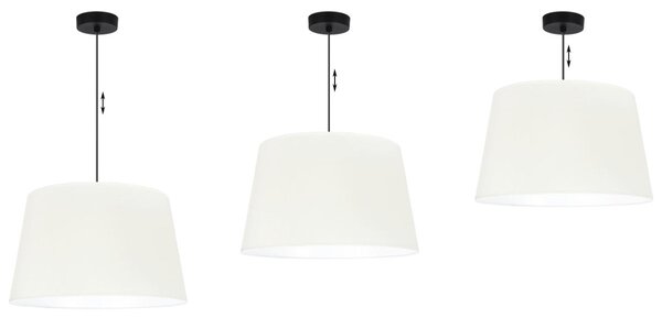 Závesné svietidlo Gaja, 1x krémové textilné tienidlo, (fi 44cm), b