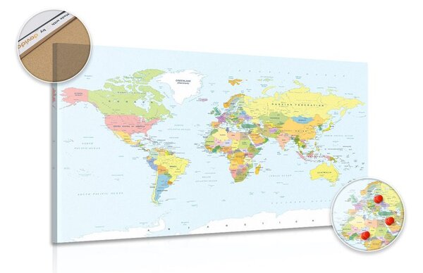 Obraz na korku klasická mapa