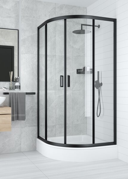 Deante Štvrťkruhový sprchovací kút Funkia 80x80 cm - KYP N52K - bez vaničky