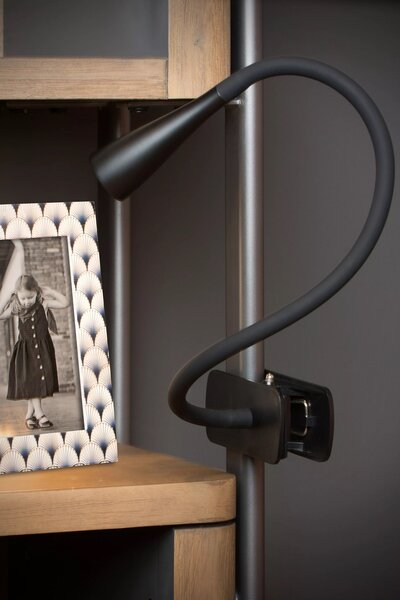 Lucide 18256/03/30 LED stolná lampička s klipom Zozy 1x4W | 250l | 3000K - čierna, stmievateľná