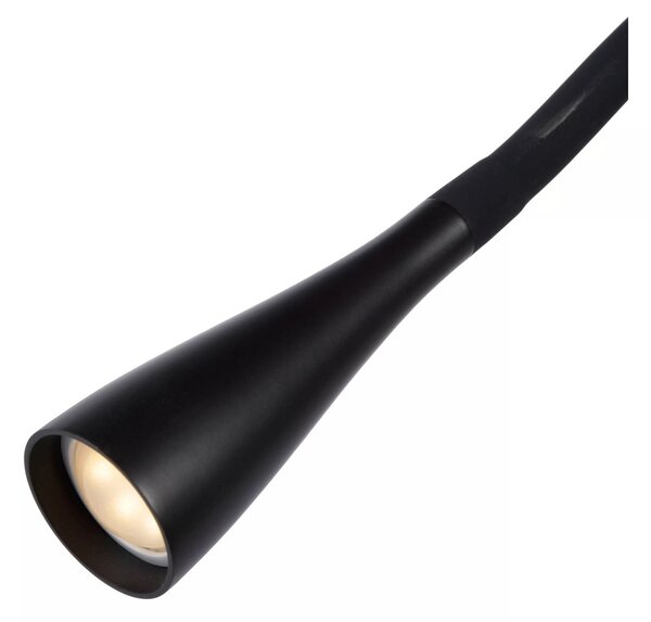 Lucide 18756/03/30 LED stojacia čítacia lampa Zozy 1x4W | 250 lm | 3000K - čierna, nastaviteľná, stmievateľná