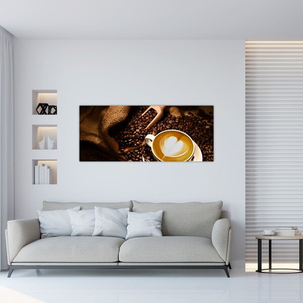 Obraz - Šálka kávy (120x50 cm)